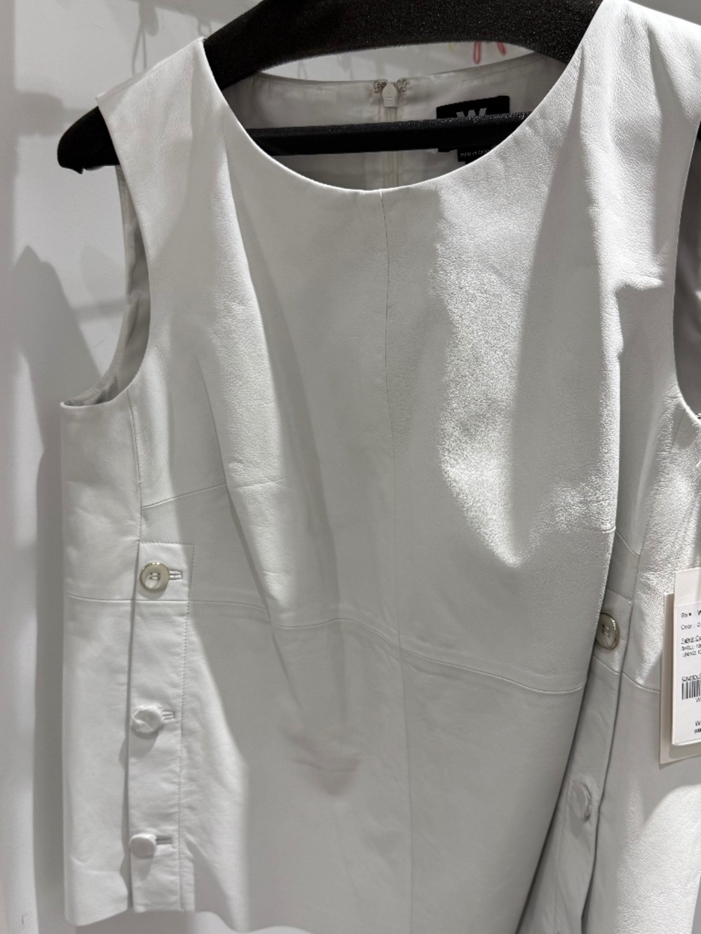 W By Worth White faux Lesther top